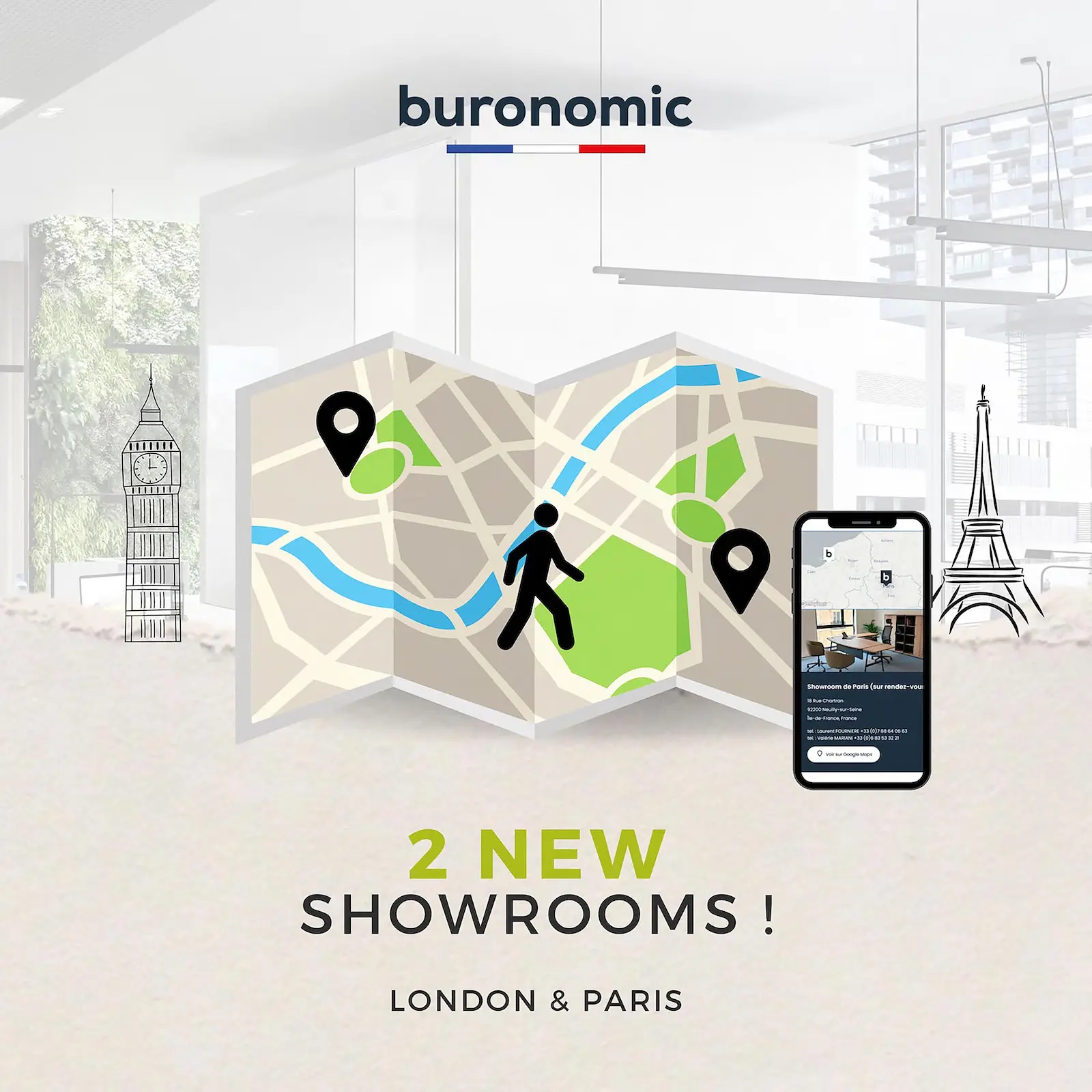 Default image illustrating the article "New showrooms from buronomic"