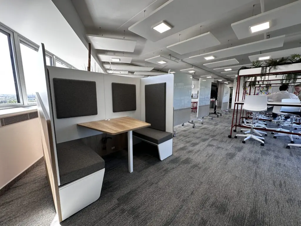 Quiet, private booths