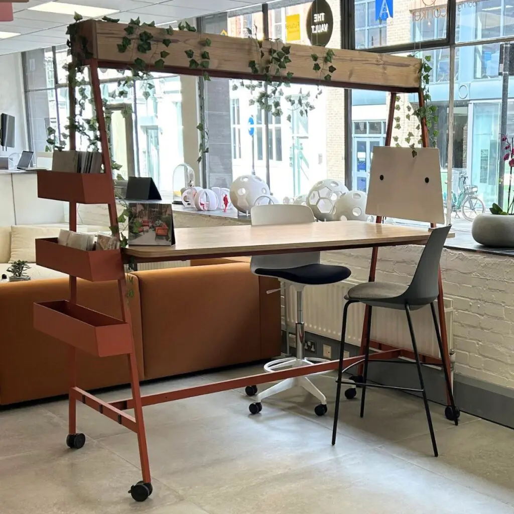 London's buronomic showroom during the Clerkenwell Design Week 2025 festival, showcasing sustainable and innovative design solutions for well-being at work.