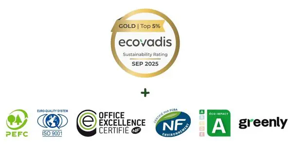Default image illustrating the article's point: Buronomic renews its Ecovadis gold medal