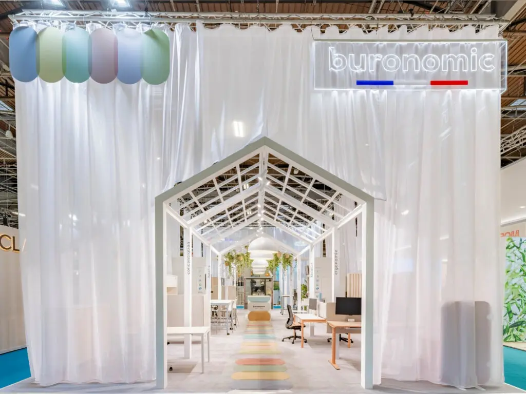 Buronomic booth at the Workspace Paris 2026 trade show – professional office furniture and workspace design